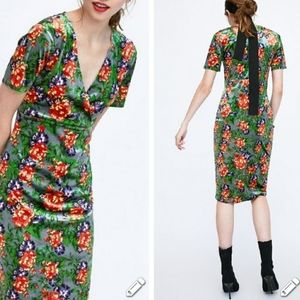 Zara brand new velvet mid length dress